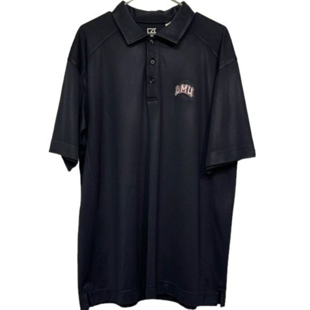 Cutter & Buck Black Golf Performance Textured Stretch Polo Pullover Shirt XL EUC
